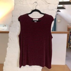 Red & Black Striped Tank Top